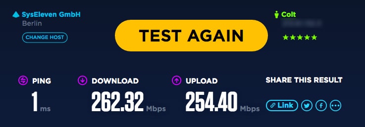 Speed results Berlin