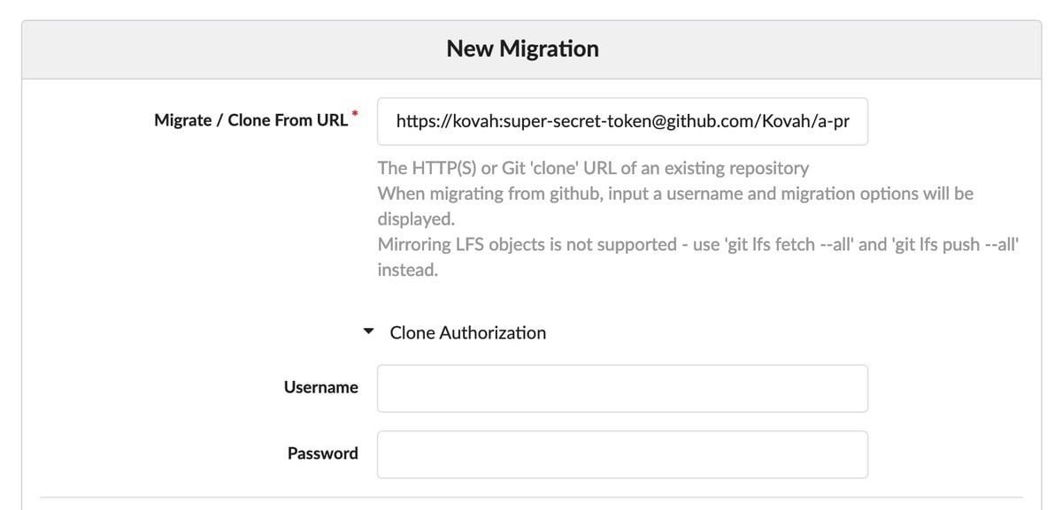 Successful Gitea setup for mirroring