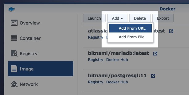 Add a Docker image on the Diskstation