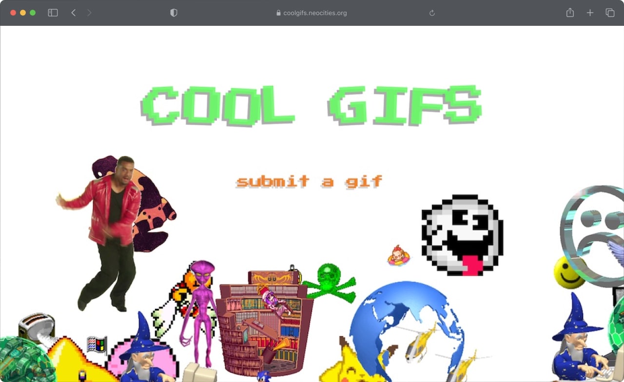 Screenshot of coolgifs.neocities.org